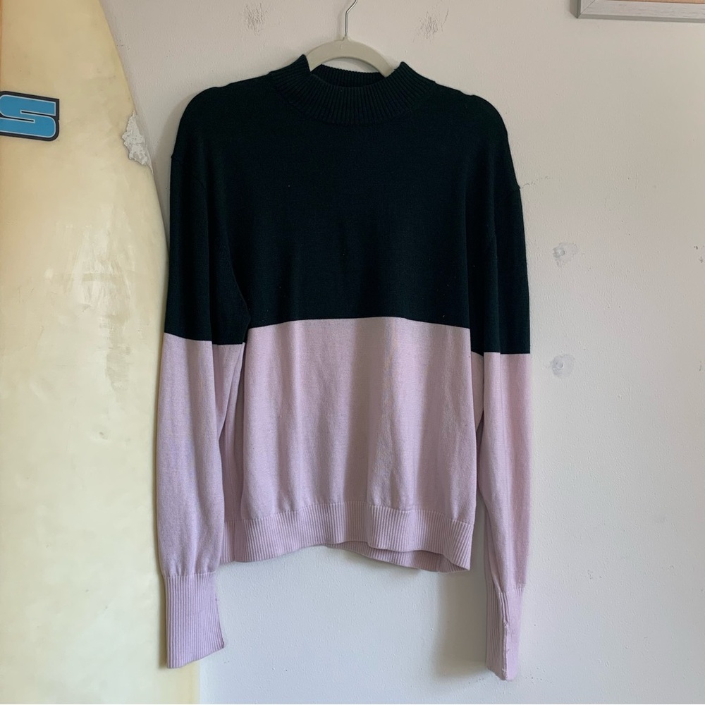 Tory Sport Black and Pink Women's Turtleneck Sweater